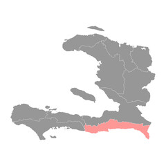 Fototapeta premium Sud Est department map, administrative division of Haiti. Vector illustration.