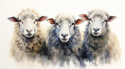Portrait of a group sheeps