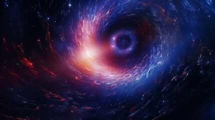 Fototapeta premium Surreal hyper space vortex with interstellar galaxies