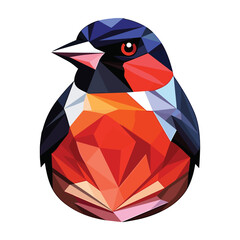 Bullfinch Colorful Watercolor Stained Glass Cartoon Kawaii Clipart Animal Pet Illustration