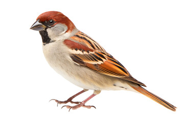 Sparrow full body white background isolated PNG