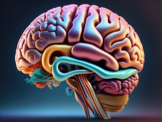 3d Anatomy of the human brain. - obrazy, fototapety, plakaty