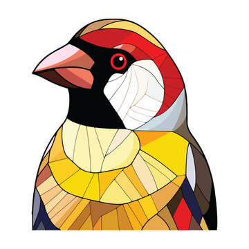recommend clip art: Goldfinch Colorful Watercolor Stained Glass Cartoon Kawaii Clipart Animal Pet Illustration