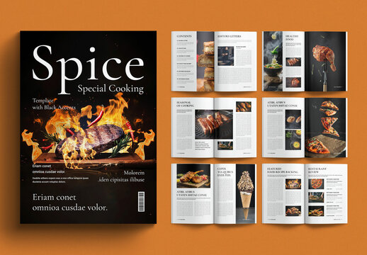 Cooking Magazine Layout Design Template