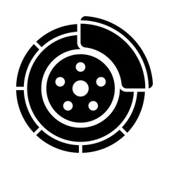 Disc Brake Icon, Auto Repair Vector Illustration