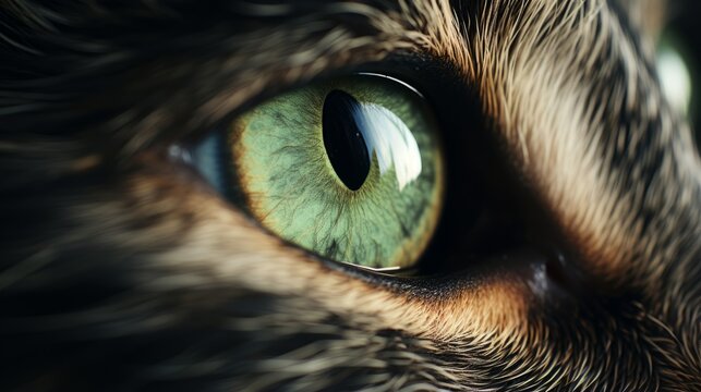 Hypnotic hyperzoom into the eye of a cat