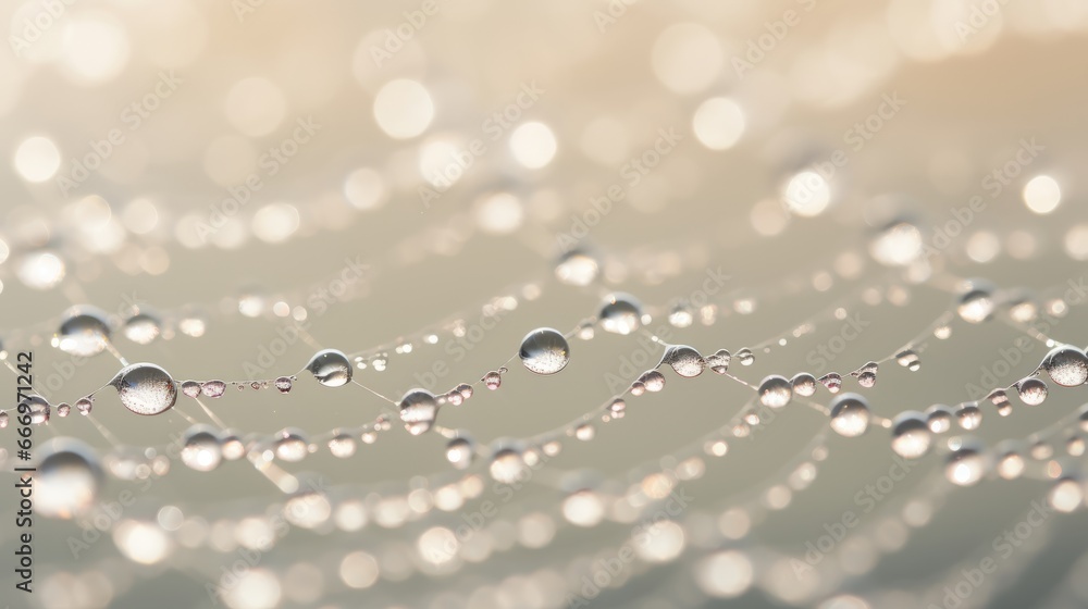 Poster hyperzoom macro shot of a dewy spiderweb