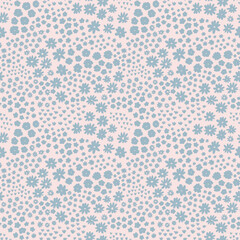 Blooming blue flowers meadow seamless vector pattern. Flower background for fashion, wallpapers, print.