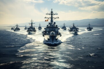 warships at sea