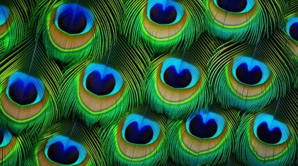 Obraz premium Hyperzoom into the detail of a peacock's feather