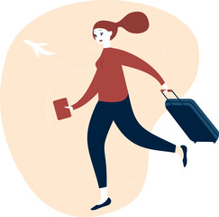 Woman traveller is ready for flight
