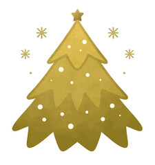 ゴールドのキラキラなミニクリスマスツリー