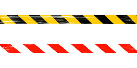 under construction barrier tape black yellow and red white stripes - obrazy, fototapety, plakaty
