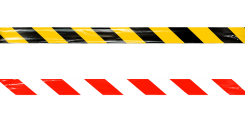 under construction barrier tape black yellow and red white stripes