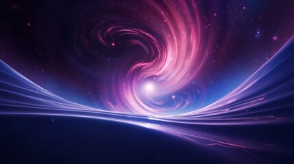 Obraz premium Futuristic hyper space landscape with cosmic swirls