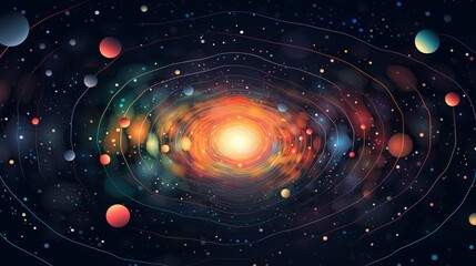 Cosmic hyper space illustration with cosmic patterns