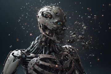 futuristic cyborg robotics demolition concept a AI technology