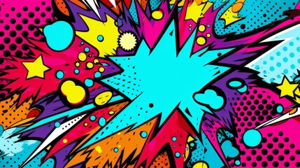 Abstract pop art composition with comic book elements
