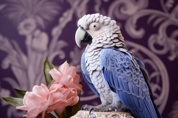 portrait of a beautiful detailed parrot, ai tools generated image