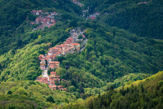 View of the small village of Bianco, Biella, Piedmont, Italy