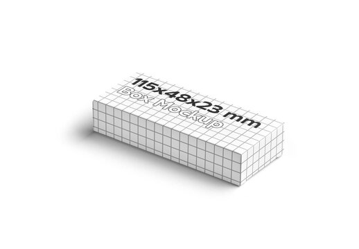Mockup of customizable color design box 115 x 48 x 23 mm