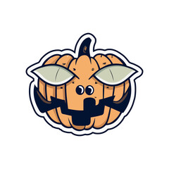 Obraz premium Halloween cartoon stickers bold lines spooky funny ai generative