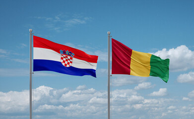 Guinea and Croatia flags, country relationship concept