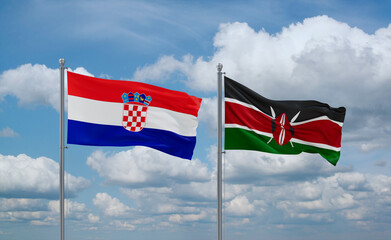 Kenya and Croatia flags, country relationship concept