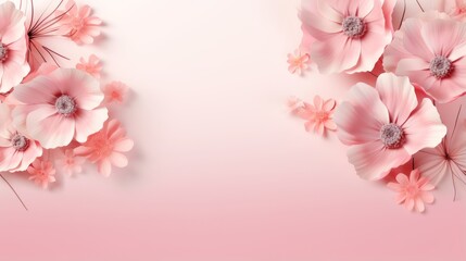 Fototapeta na wymiar A pink floral background with blooming flowers