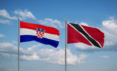 Trinidad and Tobago and Croatia flags, country relationship concept