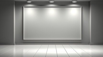 Gray wall in room interior, empty space, template for presentation.