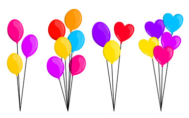 set of bunch of balloons with different shapes
