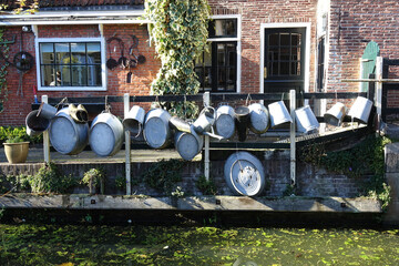 Historical house with veranda in Edam