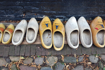 Traditional wooden shoes in Elburg  - obrazy, fototapety, plakaty