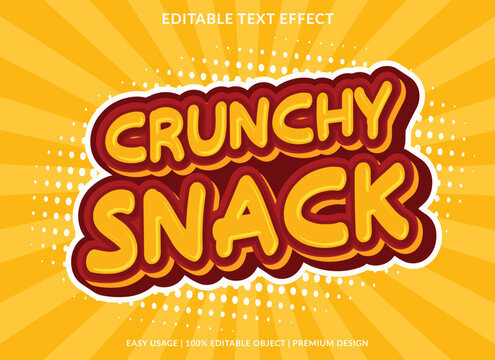 crunchy snack editable text effect template use for business brand and logo