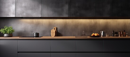 Minimal style luxury kitchen interior design