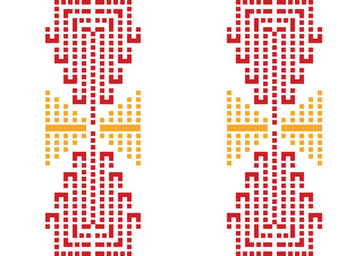 Philippine Indigenous seamless geometric pattern Tboli weaving inspired