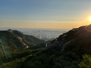 sunrise over the mountains