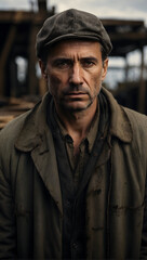 Obraz premium a poor warehouse worker in Victorian times