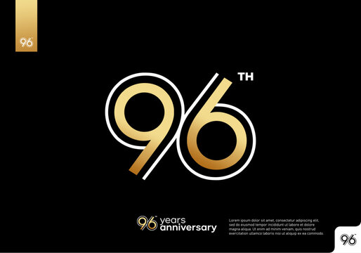 Golden 96th anniversary celebration logotype on black background