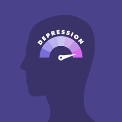 Depression level mental health concept