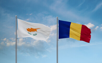 Chad and Cyprus flags, country relationship concept