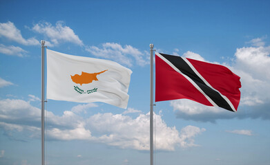 Trinidad and Tobago and Cyprus flags, country relationship concept