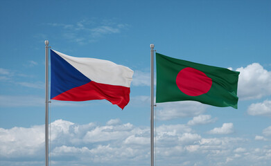 Bangladesh and Czech flags, country relationship concept