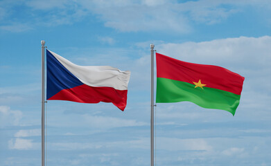 Burkina Faso and Czech flags, country relationship concept
