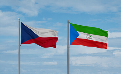 Equatorial Guinea and Czech flags, country relationship concept