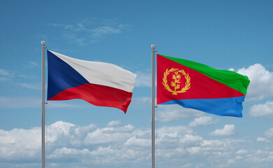 Eritrea and Czech flags, country relationship concept