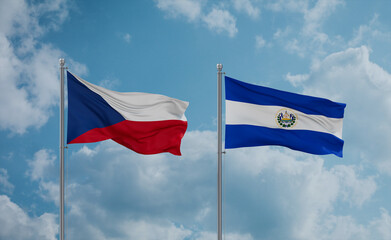 Salvador and Czech flags, country relationship concept