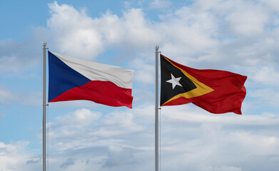East Timor and Czech flags, country relationship concept