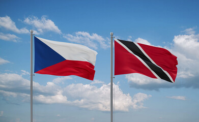 Trinidad and Tobago and Czech flags, country relationship concept